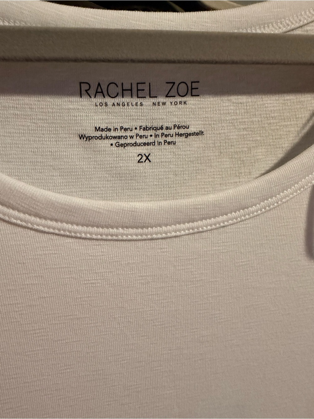 Rachel Zoe White Scoop Neck Short Sleeve Tee
